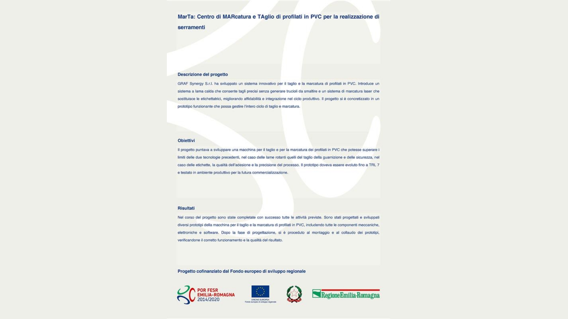 GRAF Synergy zrealizował projekt badawczo-rozwojowy współfinansowany przez Europejski Fundusz Rozwoju Regionalnego.